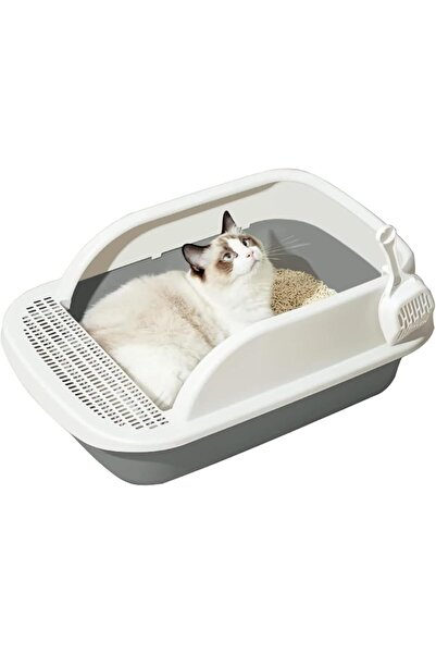 Generic Cat Litter Box With Round Edges Large Anti-splash Box With Cat Litter...