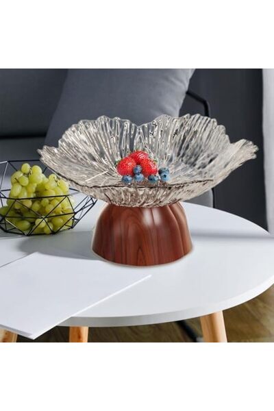 Generic Elegant Decorative Pedestal Bowl and Dessert Display Stand, Multi-Functional Fruit Basket, Serving T
