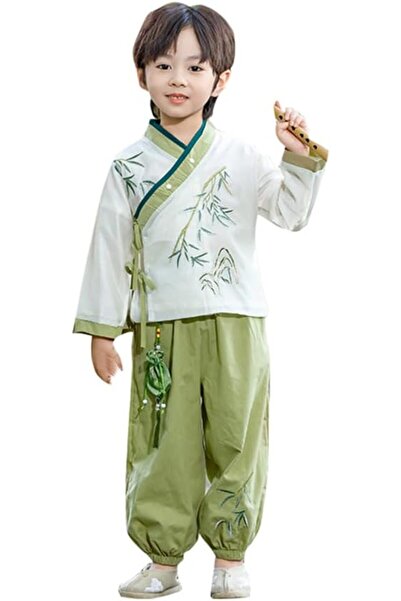 Generic Boys' Hanfu Chinese Style Set Shirt Pants Two-piece Suits Summer And ...