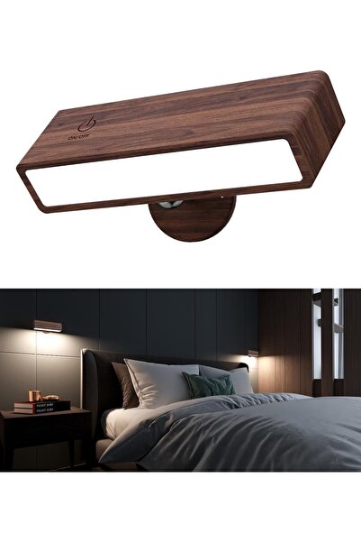 Generic Battery Wall Light, Walnut Wireless Sconce, Rechargeable Cordless Lam...