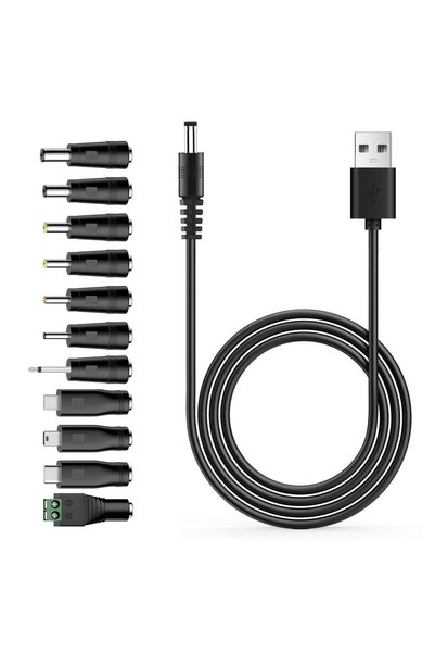 Generic 5V USB to DC Charging Cable, Universal Power Cord with 11 Connectors ...