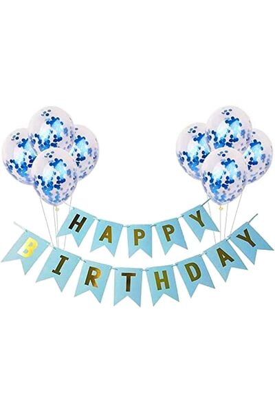 Generic Brain Giggles Happy Birthday Banners with Rose Gold Confetti Balloons...