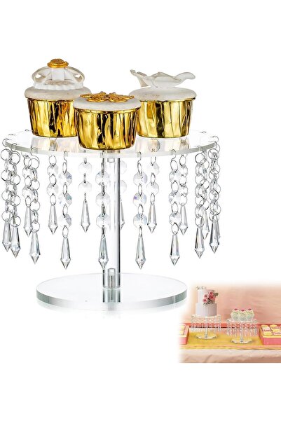 Generic Cupcake Stand Acrylic Small, Clear Cake Stands for Afternoon Tea 21cm...