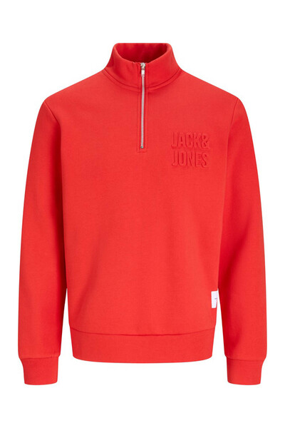Jack & Jones Mock Neck Red Men's Sweatshirt 12299799 Jornewove Sweat Smu
