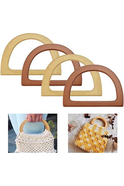 Generic Wooden Bag Handles, 4 Pcs D Shaped Replacement Purse Handles, Handbag...