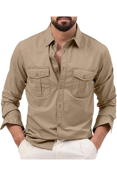 GENERAL SEAUR Men's Long Sleeve Tactical Shirts Casual Button Down Breathable...