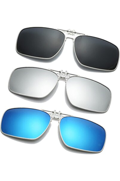 Generic 3 Pack Clip on Flip up Polarized Lens Sunglasses for Prescription Gla...