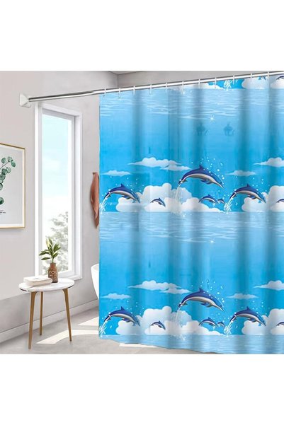 Generic Shower Curtains Water Resistant Fabric Shower Curtain with Hooks for ...