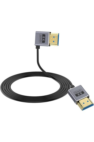 TERRIFI كابل HDMI 2.1 بزاوية قائمة 8K، ذكر إلى ذكر، نحيف للغاية 48 جيجابت في ...