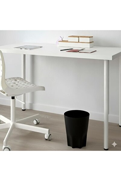 Generic Modern White Decorative Wastebasket, Minimalist Round Trash Can for L...
