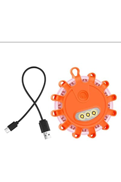 Generic أضواء طوارئ LED قابلة لإعادة الشحن عبر USB - إنارة تحذيرية جانب الطري...
