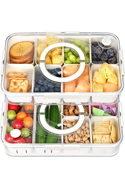 Generic 2-Pack Stackable Snack Box with Leakproof Lid & Comfortable Handle, M...