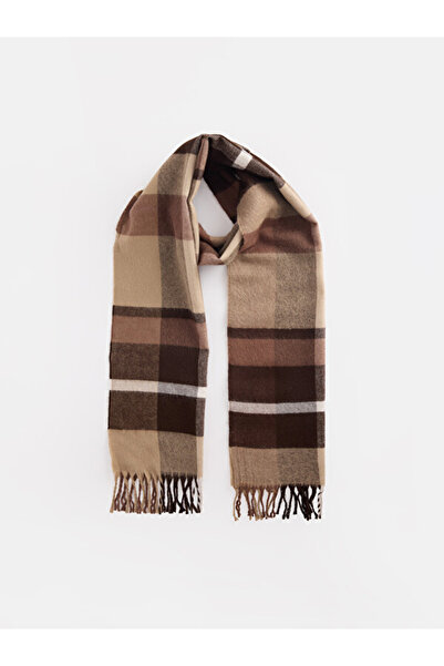 LC Waikiki Rmz Gi̇yi̇m Farki̇yla Checkered Embroidered Men's Scarf