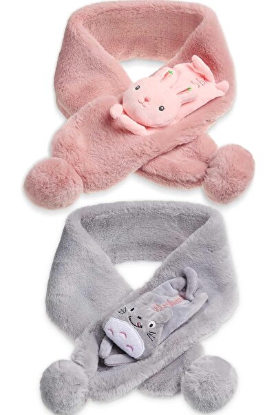 Generic Kids Plush Wrap Winter Scarf, 2Pcs Cute Neck Warmer for Girls Boys, W...