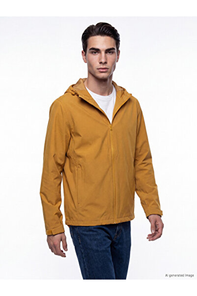 LC Waikiki Rmz Gi̇yi̇m Farkiyla Standard Fit Hooded Men's Raincoat