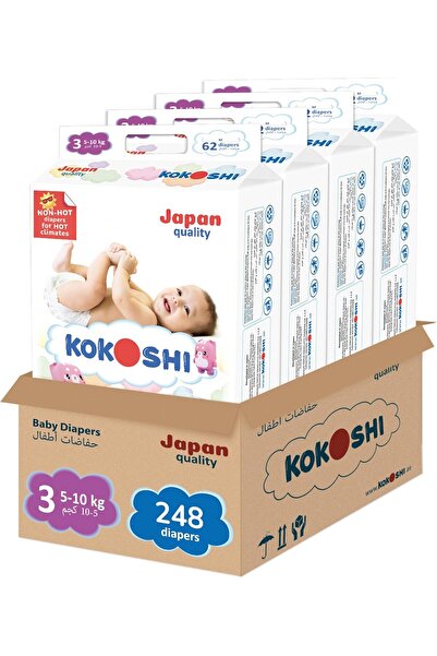 Generic حفاضات بريميوم، مقاس 3، M، 6-10 كجم، 248 حفاضة