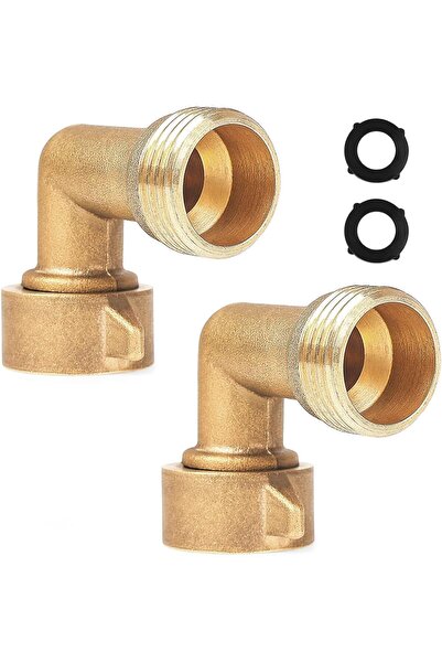 Generic Brass Garden Hose Elbow Connector - 2PCS 90 Degree Water Hose Elbow f...