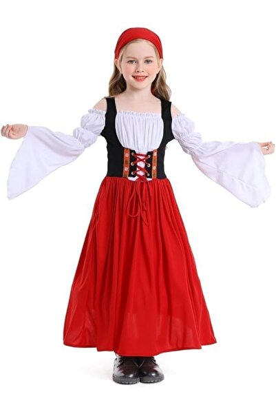 Generic Renaissance Dress for Kids Girls Medieval Princess Dresses Off Should...