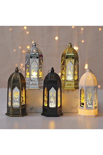 Generic 5 قطع فوانيس عيد مبارك صغيرة بإضاءة LED، فوانيس رمضان معلقة، أضواء شم...