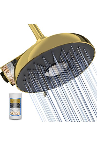 Generic رأس دش مع فلتر KDF-55 للمياه العسرة، رأس دش ثابت علوي بثلاثة أوضاع رش...