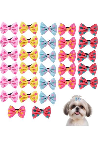 Generic 30Pcs Cute Puppy Dog Hair Bows, Small Bowknot Clips, Dog Grooming Cli...