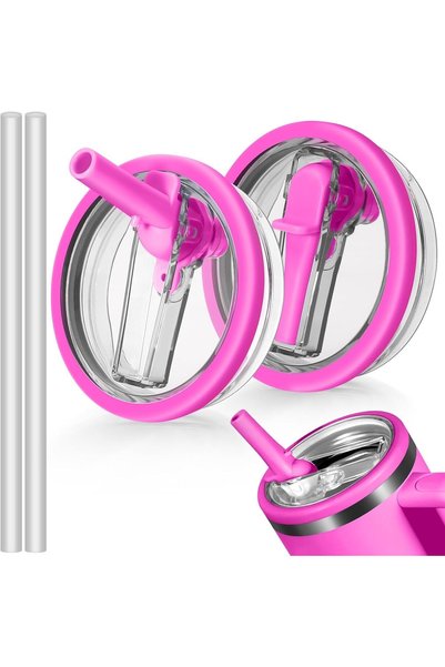 Generic 2 Pack 40oz Tumbler Flip Straw Lid Replacement Fit for Stanley Quench...