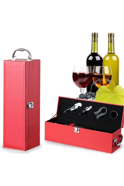 Generic 4 PCS Leather Bottle Carrier Gift Box - Bottle Storage for Home Bar, ...