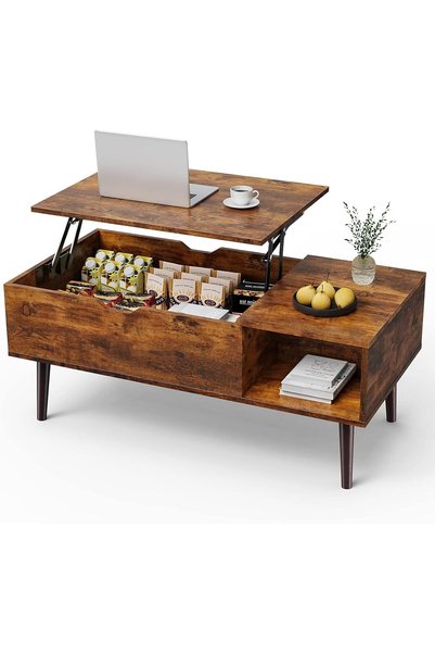 Generic Lift Top Coffee Tables, 100x44x50CM, Rising Wood Tabletop Nesting Tab...
