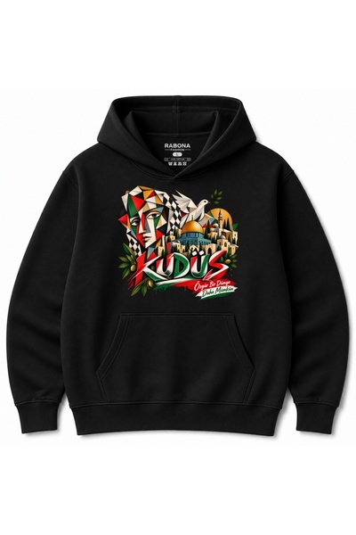 Rabona Fashion Φούτερ με Κουκούλα με Γραφικό Πολύπλευρο Πορτρέτο & Αστικό Τοπ...