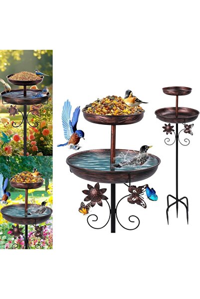 Generic Bird Bath for Outside, 42In Vintage Freestanding Birdbaths for Outdoo...