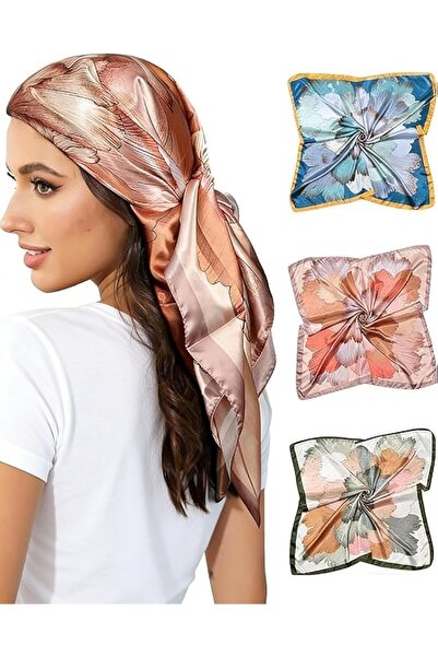 Generic Silk Hair Scarf, 35" Satin Head Scarf for Women - 3Pcs Silk Hair Band...