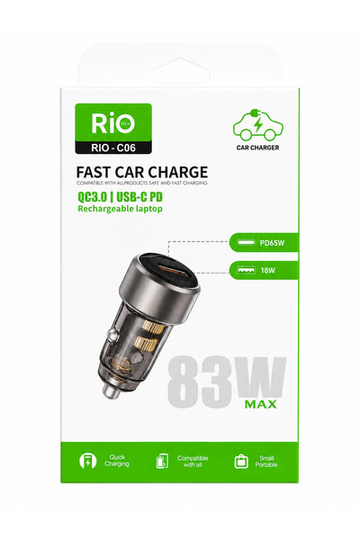 -C06 Hızlı Araç Şarj Cihazı USB-C Ve QC3.0 Destekli