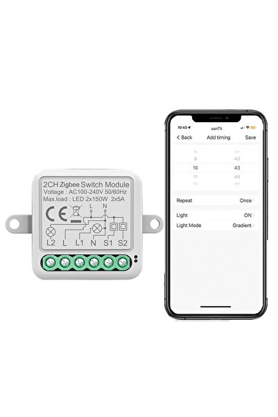 Generic Zigbee Smart Switch Module 2 Way Control Tuya Smart Switch Breaker Ap...