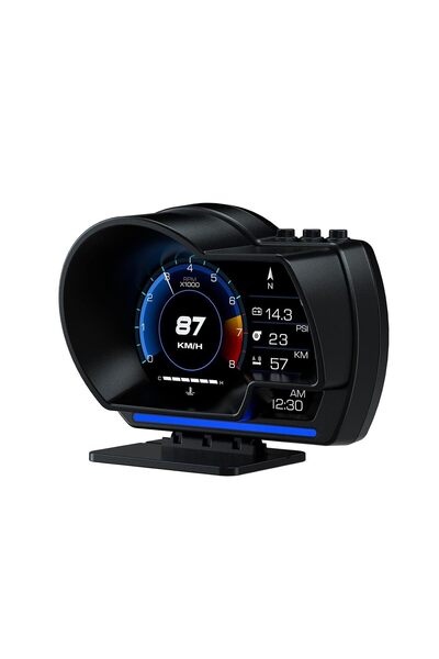 Generic شاشة عرض أمامية للسيارة TERRIFI P6، عداد OBD + عداد سرعة GPS بنظام مز...