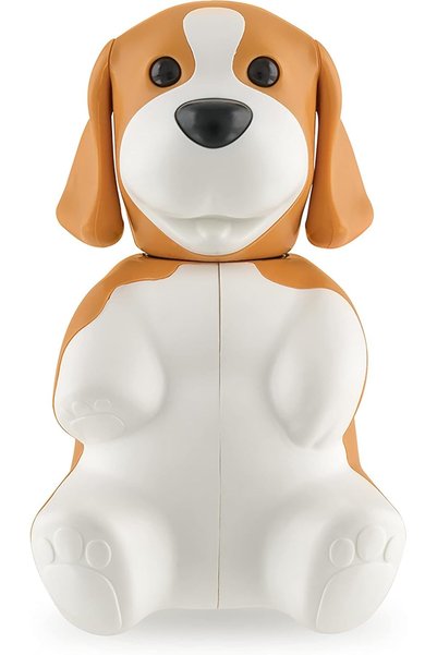 Flipper Malaysia-made oral cleaning set, includes a fun beagle dog animal-shaped holder, dust-resistant, one-touch open/close, with suction cup for mirror, glass, and tiles, with soft-bristled toothbr