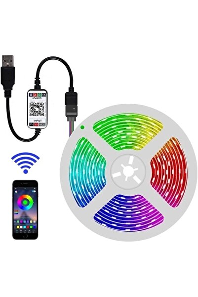 Generic شريط إضاءة LED لاصق RGB بطول 6.50 قدم 5050RGB مقاوم للماء للديكور الم...
