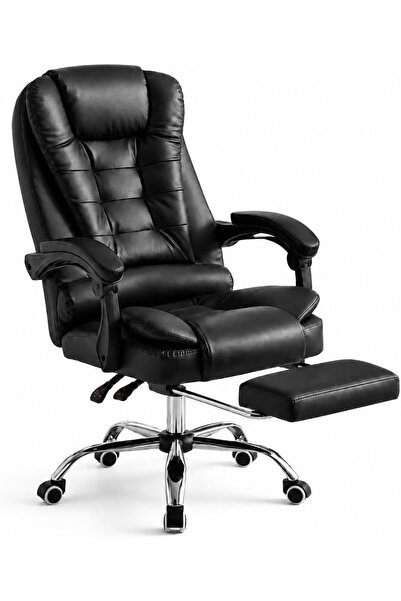 Generic Ergonomic Office Chair with Footrest, High Back PU Leather Executive ...