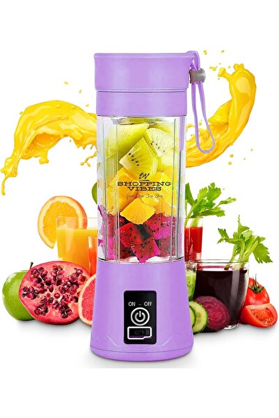 Generic 400ML Portable Wireless Blender with Strap - High-Speed 6-Blade Mixer...