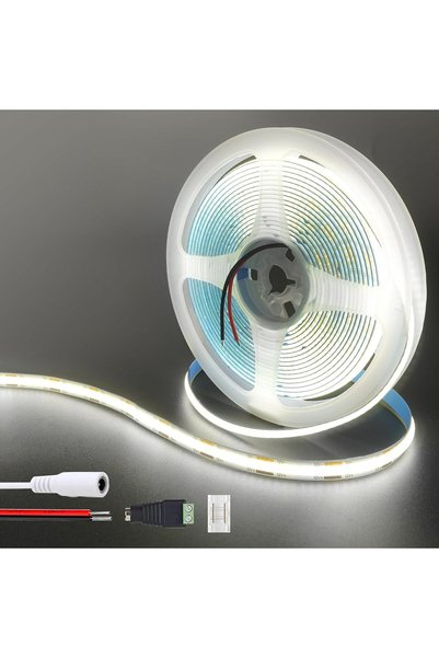 Generic 12V COB LED Strip Lights16.4FT/5M(No Power Supply),Iceblue,320LEDs/M,...