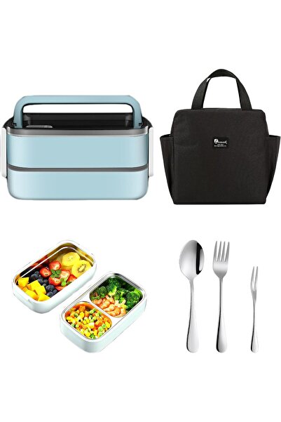 Generic Stainless Steel Lunch Box Set with Thermal Bag & Cutlery,Microwave Sa...