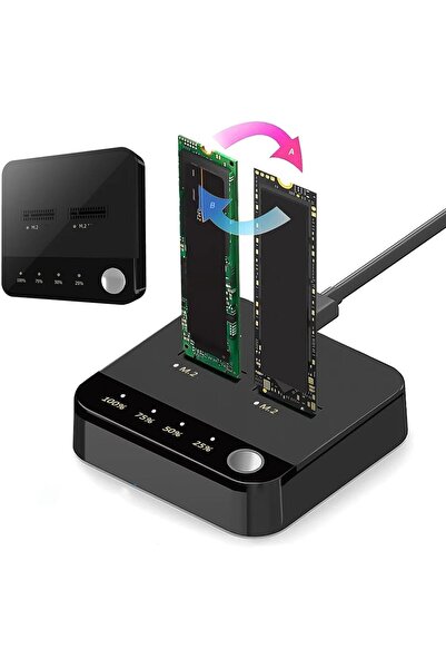 Generic M.2 NVMe SSD Cloner Dock, 20Gbps Dual Bay NVMe to USB C Enclosure, M....