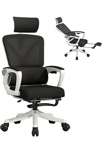 Generic Office Chair Ergonomic Reclining Mesh with Footrest Headrest Lumbar S...