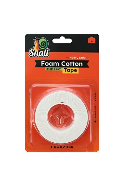 Generic شريط لاصق قطني مزدوج الوجهين من Snail Strong Foam مع قطع مسبق - 1.2 س...