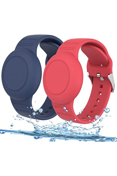 Generic 2 قطعة من أساور Airtag للأطفال، سوار سيليكون ناعم لـ Air Tag، خفيف ال...