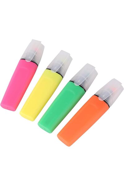 Generic Highlighter Pen -4 Piece Big Size- Quick-Drying Ink Vibrant Highlight...