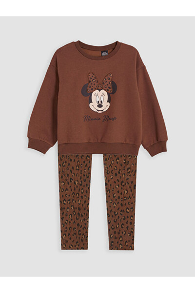LC Waikiki Rmz Gi̇yi̇m Farkiyla Cute Mouse Printed Girls' Set