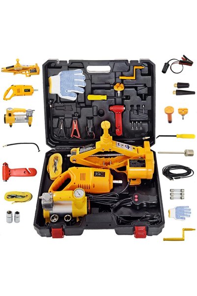 Generic Car Jack and Tire Repair Kit - 12V Electric Scissor Jack 3 Ton Capaci...