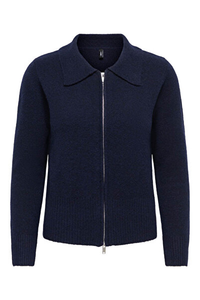 ONLY Onlmacey Ls Zipper Cardigan Zippered Navy Blue Women's Sweater 15382508