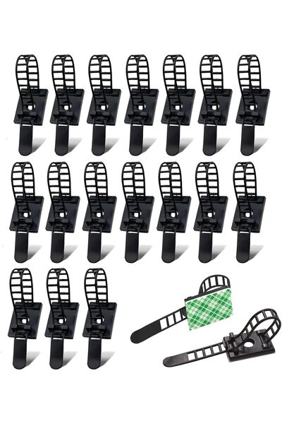 Generic 50 Pcs Adjustable Self-Adhesive Nylon Cable Ties, Reusable Cable Clip...