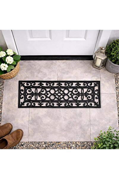 Generic Decorative Non-Slip Rubber Door Mat or Stair Treads with Scrollwork D...